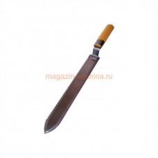 Нож пчеловодный 25 зубчатый 280 мм c ВЕРХНЕЙ и НИЖНЕЙ заточкой, ПЛАСТМАССОВАЯ ручка (4512)